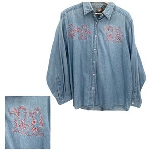 Mickey Unlimited Vintage 90s Mickey Unlimited Denim Button Up Embroidered
Large